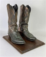Bronzed Cowboy Boots on Plaque