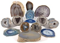 Group of Cut Geodes & Mineral Specimens