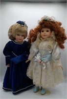 Vintage Blonde Porcelain Doll & Red Headed