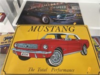 2 ford mustang metal signs