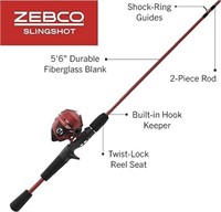 Zebco Slingshot Spincast Reel And Fishing Rod