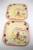 TWO VINTAGE HOPALONG CASSIDY PAPER PLATES