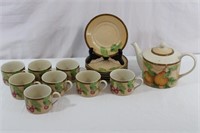 15 Pcs. Interiors "Newbury" Teapot, Cups & Saucers