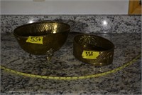 556: (2) copper deco bowls