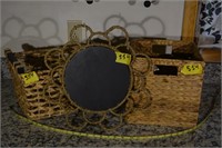 554: wicker baskets and chalk board