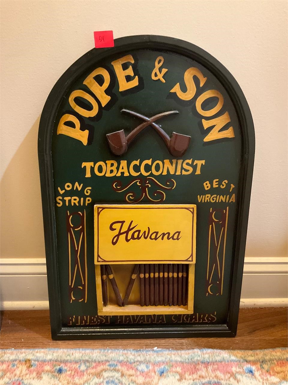 Pope & Sons Cigars Wooden Decorative Sign