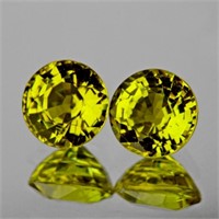 Natural Vivid Yellow Mali Garnet Pair{Flawless-VVS