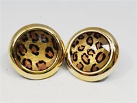 Animal Print Clip On Earrings