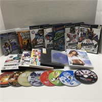 Group of PlayStation and Wii games