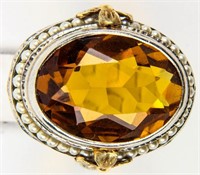 Jewelry 10kt White Gold Citrine Cocktail Ring