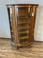 Antique Victorian Tiger Oak Curio Cabinet