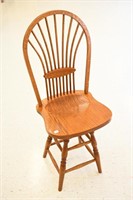 OAK SWIVEL "WHEATSHEAT" BAR CHAIRS