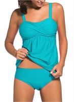 R5137  Sidefeel Women Swimsuits Tankini Sky L 12-1