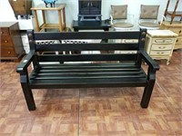 Wooden black bench