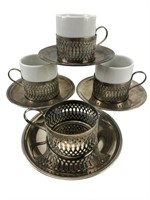 Set Of 4 Godinger Silver Expresso Demitasse Sets