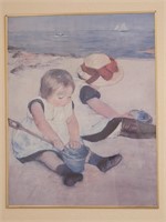 Framed Print  of 2 Girls Playing on the Beach