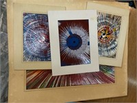Set of 4 "Spin Art" Paintings