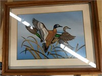 Painting of Two Ducks Over Water