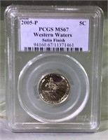 2005p Western Waters Nickel PCGS MS 67 Satin