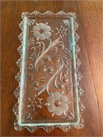 Floral Glass Serving Dish