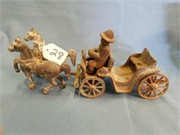 Vintage? Cast Iron Horse And Buggy Set