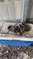 Lot of clevis’s and blue Coleman grill