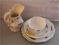 2- 7 INCH PLATES, CUP & SAUCER AND 5 1/2 INCHES