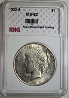 1925-S PEACE DOLLAR RNG CH BU