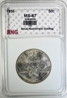 1936 ROBINSON HALF $ RNG SUPERB GEM