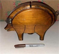 Wood Pig piggy Bank