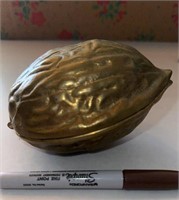 Vintage Brass Walnut Shaped Nutcracker