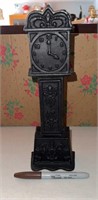 Vintage Cast Iron Grandfather Clock Bank.