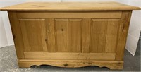 Wood chest, 41” W x 22” L x 
22” H.