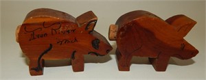 Iron River Michigan Wood Cut-Out Pigs