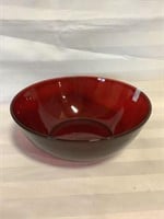 Vtg Ruby red bowl 8 1/4"D x3 inches high