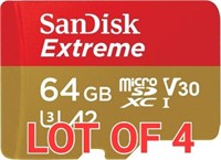 Lot of 4, SanDisk Extreme MicroSDXC UHS-I Card Wot