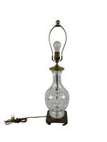 Hollywood Regency Crystal & Brass Lamp