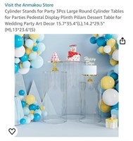 3Pcs Large Round Cylinder Tables