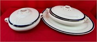 Booths Silicon China Tureens W/ Lids & Underplate