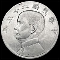 1935 China SilveYuan 'Fat Man Dollar' CLOSELY