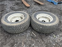 Two tires with rims: 23 x 9.50–12