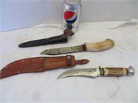 2 bone handled knives