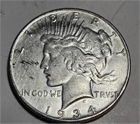 1934 d Semi Key Date Peace Dollar - $58CPG