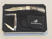 NICE VTG WINCHESTER POCKET KNIFE SET WITH TIN-GOOD