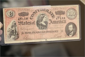 1864 Confederated One Hundred Dollar Note