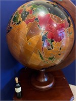 Unusual Timber Globe on Table Stand (100 cm W x