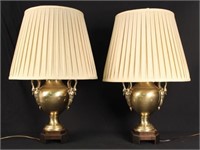 Pair of Fredrick Cooper Brass Urn Lamps
