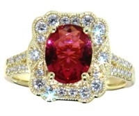 Elegant 2.07 ct Ruby & VS Lab Diamond Ring