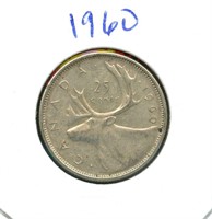 1960 Canadian Silver Quarter