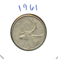 1961 Canadian Silver Quarter